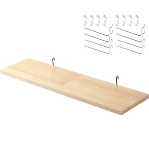 SEVENY 1 Pack Pine Wooden Pegboard Shelf Wall Organizer,Shelves for PegBoard, Wooden Board for Walls Home, Garage Tool Storage, Office Organization, Kitchen, Craft Room, Garden, Garage,Large