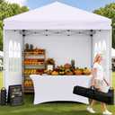 10x10 Pop Up Canopy Tent with Sidewall, Commercial, White