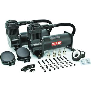 VIAIR 444C Dual Air Compressor for Air Suspension (2 Pack) 12V Continuous Duty Cycle Compressor for Air Tanks, Bags, Air Horns 200 PSI (Stealth Black)