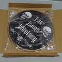 Gothic Wall Decor,Funny Humor Goth Home Decor,Live Laugh Lobotomy Sign For Gothic Decor,Dark Black Wall Art Hanging for Bedroom,Kitchen,Bathroom,Office (skull)