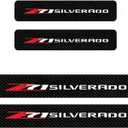 4PCS Door sill Fiber Style Decal enhances The Rugged Look of The Door Entry Protection Trim for GMC Colorado Tahoe Suburban Silverado Sierra 1500 Compatible with Z71 Accessories (White)