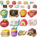 HOWAF 36pcs Teacher Christmas Ornament Gift Set, Thank You Teachers Gifts Wood Hanging Christmas Tree Ornament for Classroom Office Decor, Xmas Holiday Present for Teachers