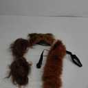 Valpeak Therian Mask and Tail Set for Girls Halloween Cat Mask Tail Cosplay Fox Mask Wolf Tail Over 1 Years Old(Flame)