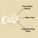 Pure Cow Ghee Lamp (Pack of 100 Pcs) Readymade Ghee Cotton Wicks | Arti Diya for Pooja | Ghee Wicks Batti | Easy Ghee Diya Wicks|Ghee Candles Cow Ghee Wicks |Ghee Jyoti Batti