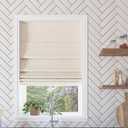 Sun Zero Seraphina Textured 100% Total Blackout Cordless Roman Shade, Linen, 39" W x 64" H