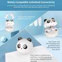 Kids Wireless Earbuds, Bluetooth 5.0 with Microphone Noise Reduction and Panda Charging Case,Cute Headphone 36H Playtime IPX5 Waterproof Touch Control,HiFi Stereo Earphone for tv/pad/Phone.