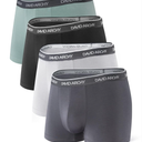 DAVID ARCHY Mens Trunks Underwear Soft Breathable Rayon Made from Bamboo Trunk No Fly Pouch,L