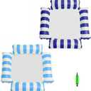 Inflatable Pool Floats for Adults, 2-Pack Heavy-Duty Floating Lounge Chairs - Summer Water Fun for Beach, Lake & Pool Parties, 120*120cm