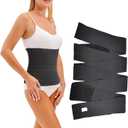 Waist Trimmer Belt for Women Plus Size - Long Torso Tummy Wrap & Postpartum Support, Sweatproof Latex Shaper for Daily Use, Adjustable Gym Slimming with Back Roll Control (Black)