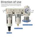 Air Filter Dryer 3/8 NPT Auto Drain+Semi-Auto Drain-Double Air Filters,Air Pressure Regulator,Air Compressor Water Separator(0-150PSI)
