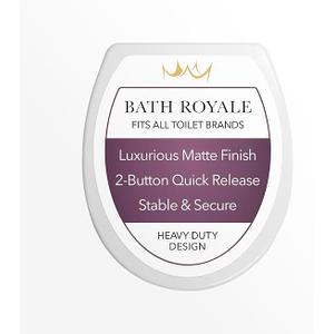 Bath Royale Slow Close Toilet Seat Round BR283-00 Heavy Duty & Scratch Resistant, Fits All Toilet Brands, MasterSuite Series 16.5in./42cm