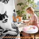 Cat Desk Bed, Cat Perch for Home Office, 360Rotating & Adjustable Shelf, Removable Comfortable Soft Pet Nest Bed, Modern Unique Kitten Furniture Attachment for Game Tables (Gradient)