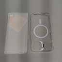 IDweel for iPhone 14 Case with Screen Protector & Camera Lens Protector,Compatible with MagSafe,Built-in Camera Stash Stand,Magnetic Hard Back Soft Edge Anti-Fingerprint Flexible Cover,Clear