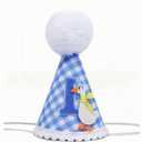 One Funny Goose High Chair Banner for Boys - Funny Goose Theme 1st Birthday Decorations, High Chair Banner First Birthdays Boy, Goose First Birthday Crown Hat & Cake Topper for Party Decor