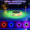 Solar Pool Chlorine Floater with Colorful Lights, Remote-Controlled Lights Adjustable Release Easy-Open Chlorine Floater Dispenser for Pool Large Capacity for 3'' or 1'' Tablets