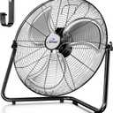 iLIVING 20 Inch Heavy Duty Floor & Wall Mount Fan - 5750 CFM High Velocity, 120-Watt, 3-Speed, Industrial Cooling for Garage, Workshop, Office, Home - UL Listed, Black