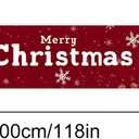 2 x Merry Christmas Banner 118x20 Inches Red Backdrop Snowman Christmas Trees Snowflakes Winter Holiday Scene Indoor Outdoor Party Wall Hanging Festive Photo Background Porch Decoration