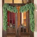 9FT Artificial Christmas Garland (2-Pack), Realistic Norfolk Pine & Cedar Greenery, Thick and Lush Christmas Tree Garland for Staircase, Mantle, Fireplace, Indoor Outdoor Decor