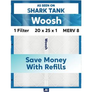 As Seen On Shark Tank | 20x25x1 Air Filter MERV 8 (1-Pack) | Electrostatic Pleated HVAC AC Furnace Filters | Actual Size: 19.50 x 24.50 x 0.75