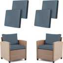 4Pcs Outdoor Cushion Covers Stretch Patio Cushion Covers Sofa Cushion Cover | Cushion Covers for Outdoor Furniture Replacement Washable Furniture Protector With Elastic Bottom Fits 20-27" (Midnight Blue)
