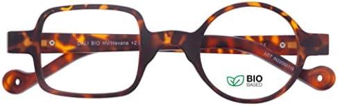 DIDINSKY readers presbyopia reading glasses anti blue light for men and women. Rubber touch, flexible temples and anti-reflective lenses. Havana +2.0 - DALI BIO