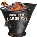 AMAGABELI GARDEN & HOME XXL 5-Gallon Ash Bucket for Fireplace Metal Coal Bucket Wood Stove Charcoal Bucket Hot Ashes Can Pail Fireside for Fire Pit Firewood Burning Indoor Outdoor Grill Hearth Tools