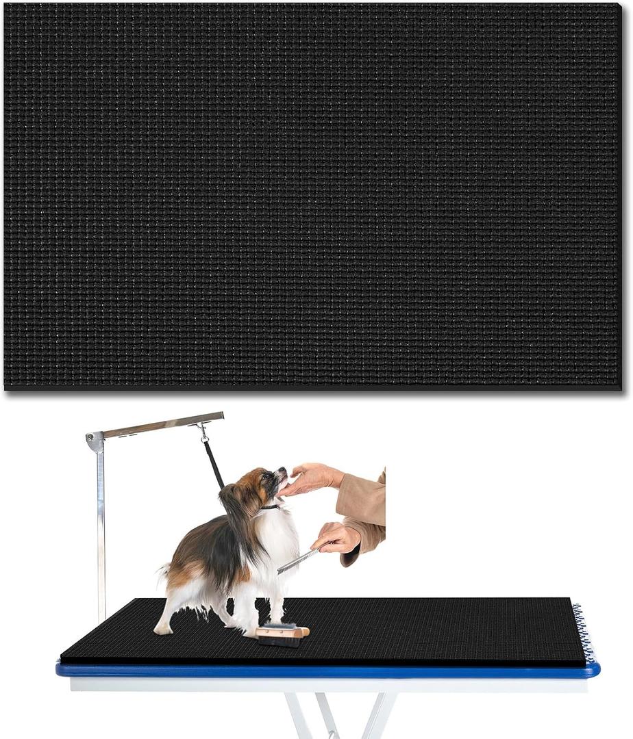 Nuanchu Extra Thick Grooming Table Mat Pad 36 x 24 x 0.24 Inches, Non-Slip PVC and Foam Pet Bathing Table Padded Mat for Grooming Pet Dogs Cat at Home(Black)