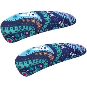 Smiry Stretch Printed Office Chair Armrest Covers, 1 Pcs Soft Fit Removable Washable Computer Desk Chair Arm Covers Protector, Blue Green