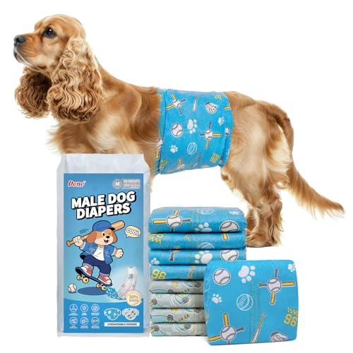 Dono Dog Diapers Male 20ct, Widened Disposable Male Dog Wraps, Super Absorbent Doggie Belly Bands with Wetness Indicator, Leak-Proof Puppy Pampers for Incontinence Excitable Urination, Medium