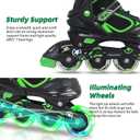 MammyGol Adjustable Inline Skates for Kids Boys Girls Youth Blades Roller Skates with Light up Wheels Size: Large - Youth (5-8US)