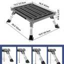 XINQIAO Foldable RV Step Stool with Rubber Feet, 4 Adjustable Heights Portable Heavy Duty Aluminum Folding Step for RV Entry, Trailer, Camper, Fishing and Outdoors