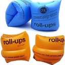 Topsung Floaties Inflatable Swim Arm Bands Rings Floats Tube Armlets for Kids and Adult (_Blue + Orange)