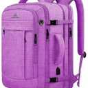 60L Carry On Backpack, Extra Large Laptop Backpack, Big Capacity Travel Backpack for Women, Expandable Water Resistant Bag Anti-Theft Business Daypack Fit 18 Inch Laptop with USB Port, Purple