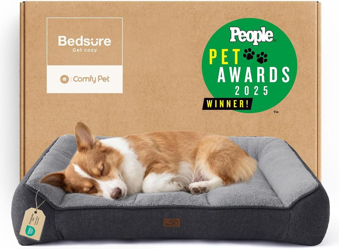 Bedsure SupportMax® Extra Thick Orthopedic Dog Bed Medium Size Dog