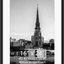 Hoikwo 16x24 Black Picture Frame, Display Pictures 12x18 with Mat or 16x24 Without Mat, 1 Pack 16 by 24 Frame for Wall Hanging