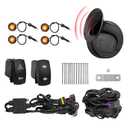 UTV Turn Signal Kit with Horn, Pre-Wired, Plug & Play ATV Turn Signal Street Legal Blinker Kit with Rocker Switch USB Flasher Relay Compatible with Polaris, Can-Am, Kawasaki, CFMOTO (4 Pcs Lights)