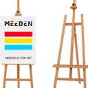 MEEDEN Large Basic Studio Easel: Hold Canvas up to 50'' Solid Beech Wood Artist Easel - Adjustable Height and Working Angles A-Frame Floor Painting Easel for Adults Artist Beginners Students, W01E