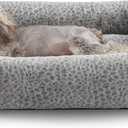 JOEJOY Small Dog Bed for Small Dogs, Washable Orthopedic Premium Soft Corduroy Fleece Pet Bed with Removable Zipper Cover, Cute Calming Puppy Bed with Non Skid Bottom (S (20"x19"x6"), Grey)