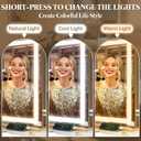 FENNIO Vanity Mirror with Lights 32"x22", Lighted Makeup Mirror, Large Vanity Mirror, Touch Sensor with 3-Color Lighting, 10X Magnification and USB Charging Port for Vanity DeskSquare Gold