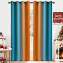 Yakamok Ombre Orange and Blue Curtains for Bedroom, Gradient Room Darkening Curtains, Grommet Thermal Insulated Light Blocking Window Drapes/Curtain for Living Room,52 x 84 Inch,2 Panels