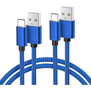 Basesailor USB Type C Charger Cable 3.3FT 2Pack,Charging Cord for Kindle Fire HD 7 2022 12th,10 9th 2019,8 10th 2020,Paperwhite 11th 2021 Generation,Samsung Galaxy A03s,A51,A52,A53,A12 A13,A32 (Blue)