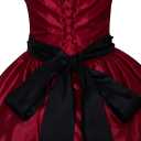 Women's Gothic Victorian Rococo Dress Civil War Southern Belle Tea Party Ball Gown Medieval Evening Dress (Red, L)