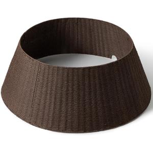 36in Large Christmas Tree Collar - Wicker Woven Tree Collars for Artificial Trees - Handmade Rattan Rustic Farmhouse Basket for Tree Base Cover with Cord Cut-Out for 7.5ft 8ft 9ft 10ft Trees (Brown)