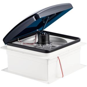 12V RV Roof Fan Vent 14'' 10 Speed Reversible Manual Lift (Smoke)
