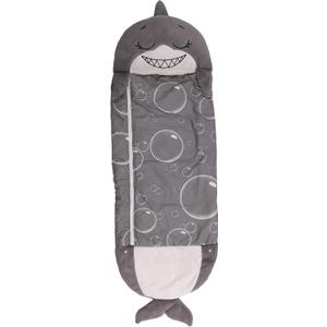 Happy Nappers: Pillow & Sleepy Sack Medium - Grey Shark - 54 x 20inches, 2-in-1:Plush Animal Opens Into Sleeping Bag, Soft Play & Nap Character, Kids 3 and up