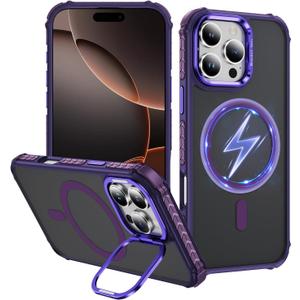 ADDIT Compatible with iPhone 16 Pro Max Case Compatible with MagSafe Military-Grade 10FT Drop Resistant Matte Skin Feeling Back Cover Case for iPhone 16 Pro Max (Purple)
