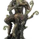 Veronese Design 9 1/2 Inch Pan Playing Flute Cold Cast Resin Bronze Finish Statue Home Decor