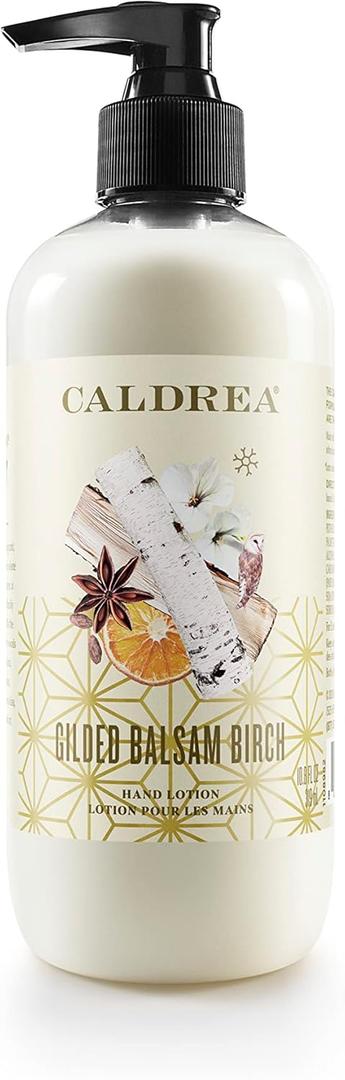 Caldrea Hand Lotion, For Dry Hands, Made with Shea Butter, Aloe Vera, and Glycerin and Other Thoughtfully Chosen Ingredients, Gilded Balsam Birch Scent, 10.8 oz