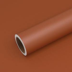 VEELIKE Matte Brown Peel and Stick Wallpaper 24''x354'' Wide Thick Terracotta Brown Contact Paper for Cabinets Desk Accent Walls Removable Self Adhesive Terracotta Wallpaper for Bedroom Living Room
