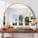 CIRCUMI Arched Wall Mirror, 36"x30" Gold Arched Mirror for Entryway Table